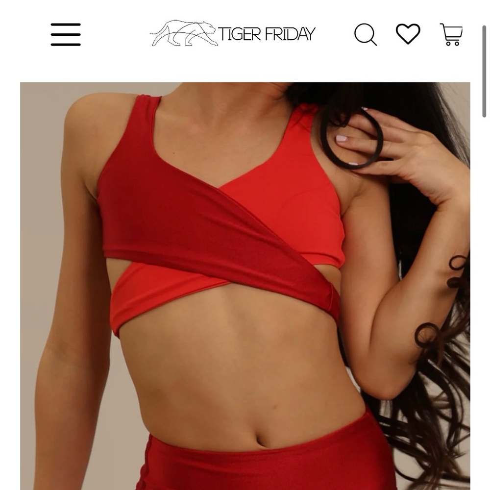 Tiger Friday Red Wrap Bralette
